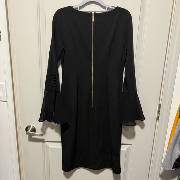 Black tight dress with button sleeves by Calvin Klein NWT - Picture 5 of 12